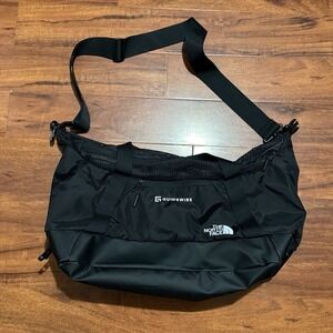 The North Face Apex Duffle Bag Black White Travel Hike Gym Bag Shoulder Strap